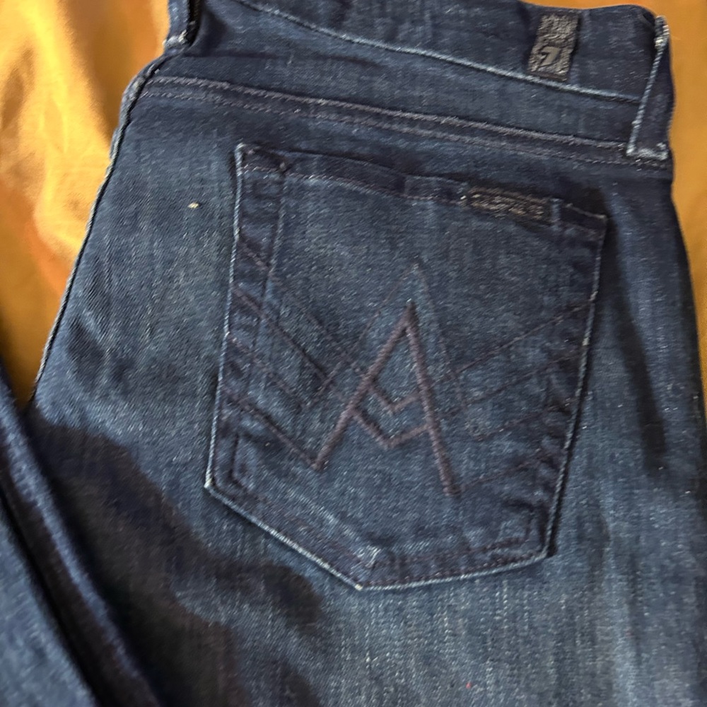 7 for all man kind jeans size 31 new black label dark blue indigo